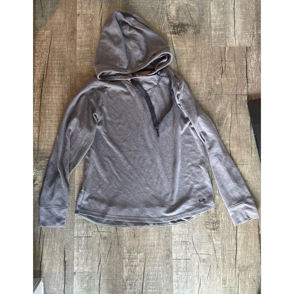 Under‎ Armour ColdGear Hoodie Mens Medium Gray Loose Fit Long Sleeve Pullover